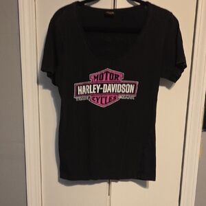 Harley-Davidson Black Tee with Pink Logo